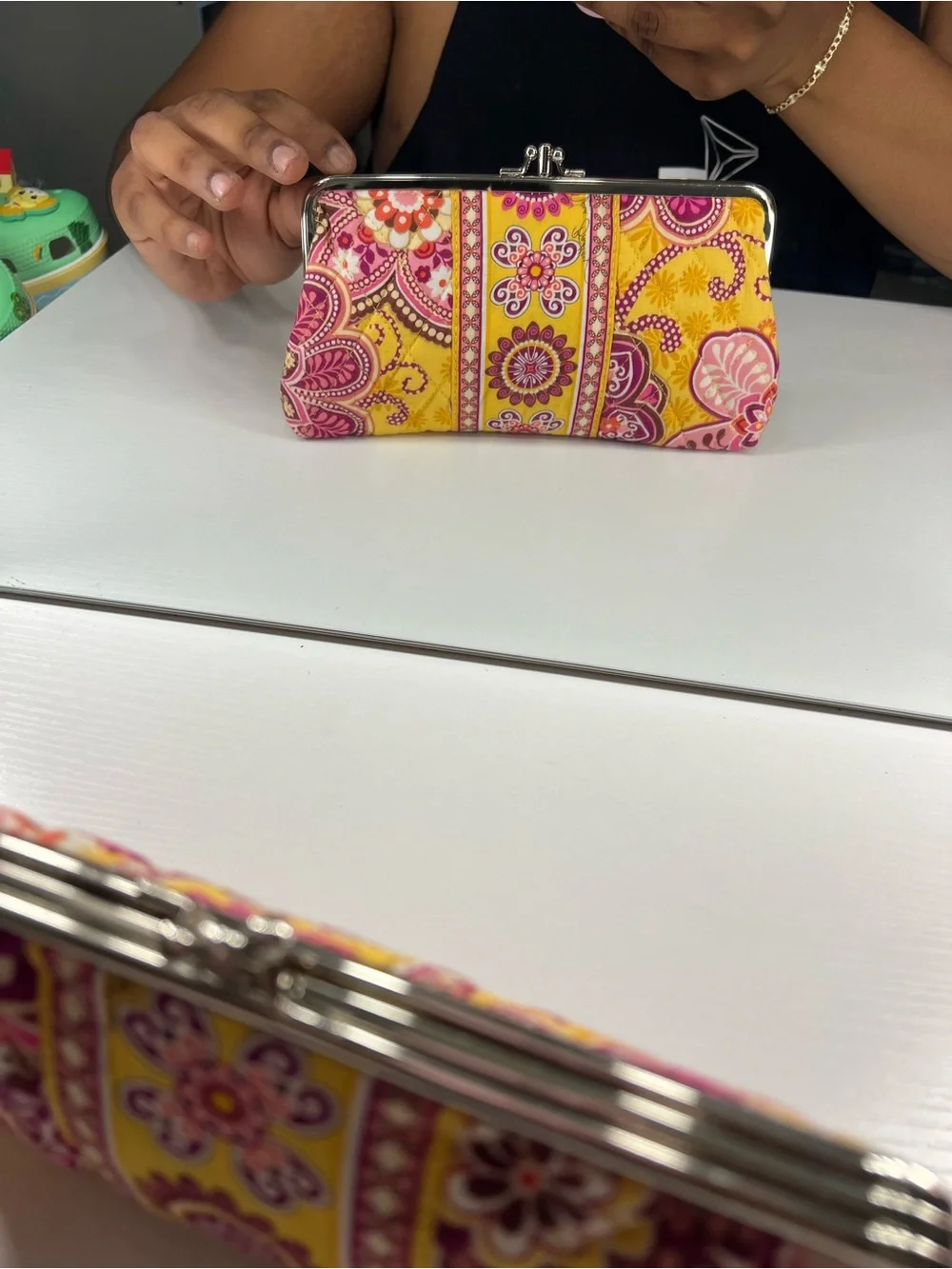 Vera Bradley Floral Frame Clutch - Yellow & Pink